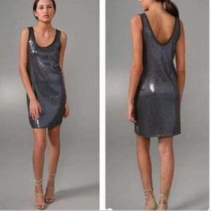 Vince Heather Gray Sequins Tank Summer Dress Sz Sm